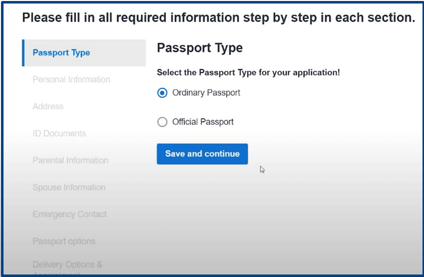 E-Passport Online Application